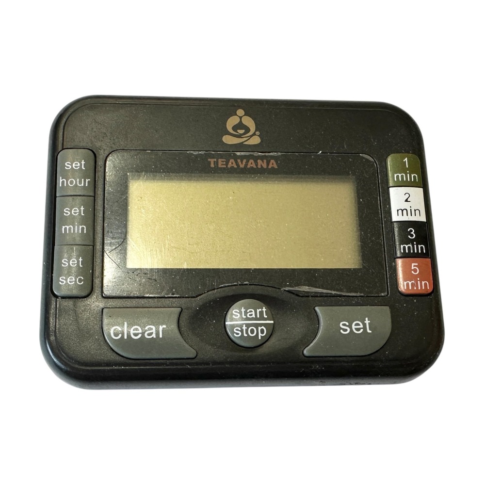 Teavana Digital Tea Timer Black Magnetic Kitchen Steeping Clock LCD Display